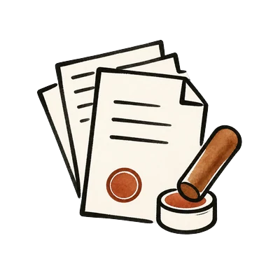 書類と印鑑のアイコン