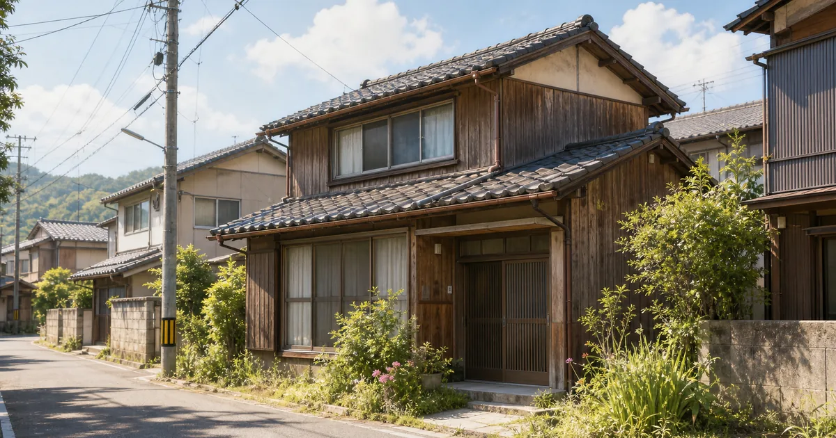 福井の町なかに建つ空き家の古い一戸建て