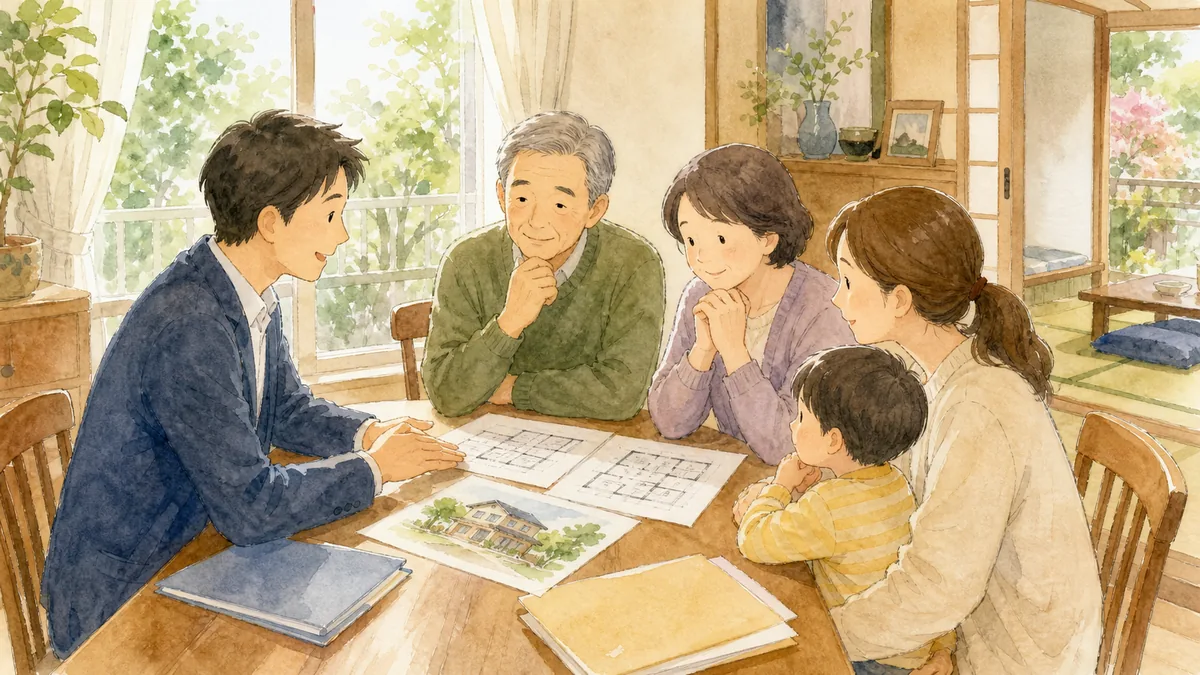 空き家の活用について相談している様子